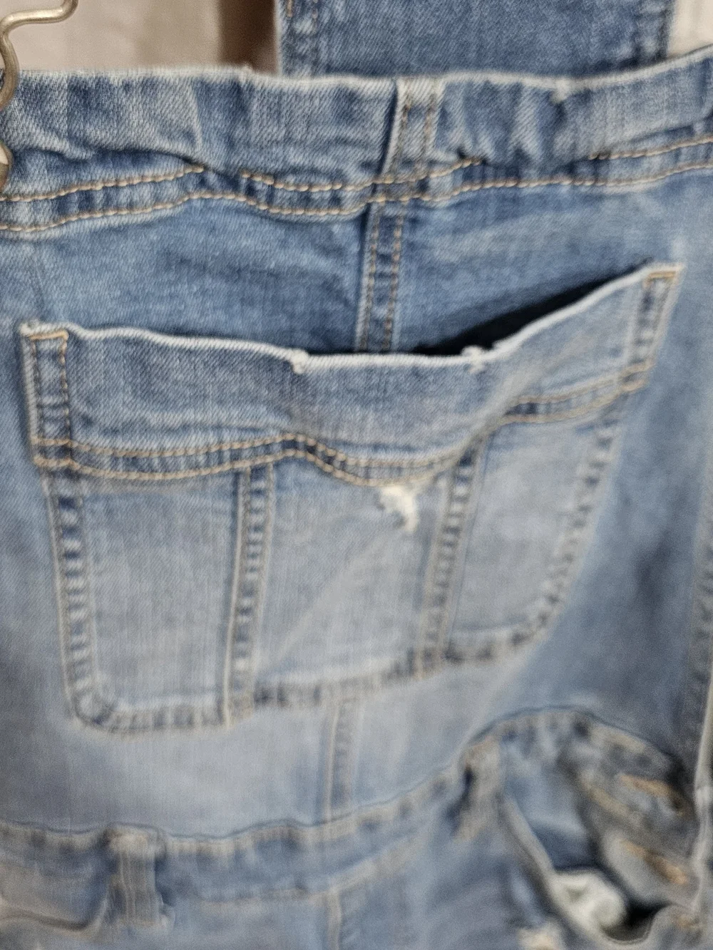 Blue Spice Light Blue Distressed Denim Short Overalls Bibs Size 5 Woman/juniors.